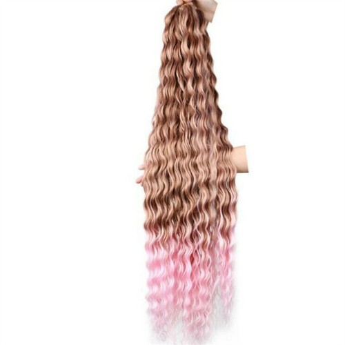 30" Natural Water Wave Crochet Deep Curly Braids Bundle Human Hair Extensions - Picture 22 of 25