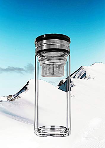 Sun's Tea 18 oz bocca larga ultra trasparente a prova di fuoriuscita forte doppia parete 3 pezzi - Foto 1 di 5