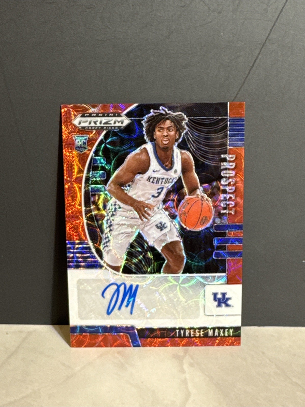 2020 Prizm Draft Picks Prospect Autographs Red Choice Tyrese Maxey /88 RC Auto