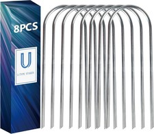 Navona 8 Pcs Galvanized Trampoline Stakes-10 Inch, Heavy Duty Anti-Rust Garden S