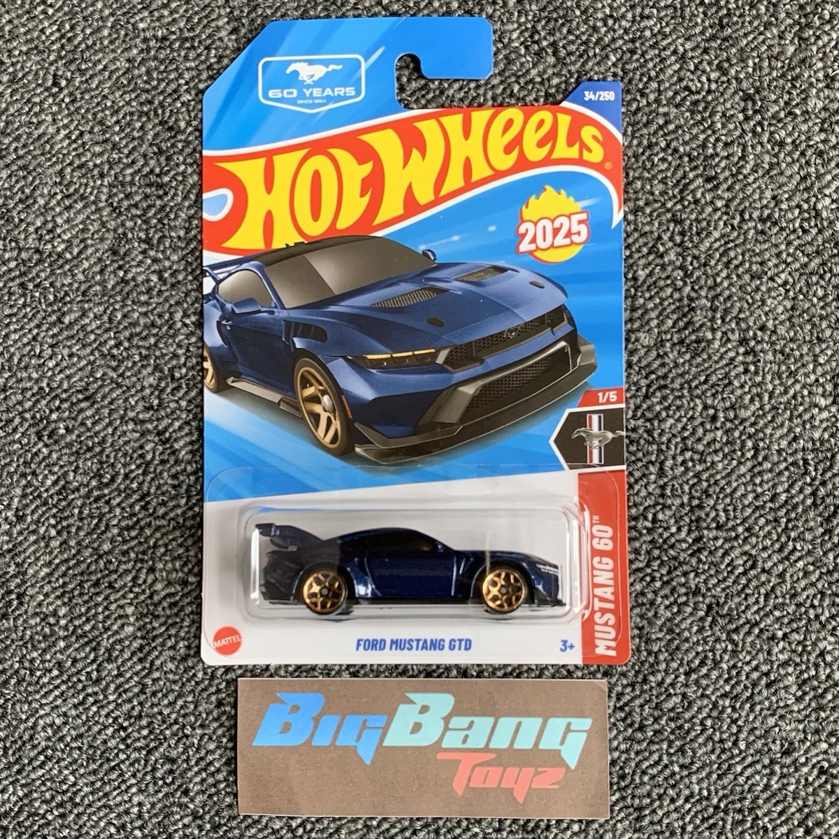 Hot Wheels Ford Mustang GTD Blue #34 Mainline 2025 Case P/Q (In
