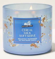Bath and Body Works CEREAL MILK SOFT SERVE 3-Wick Candle Scent Milk Bar 14.5 oz