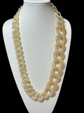 Vintage 1980s Chunky Cream Acrylic Lucite Link Necklace 34 Statement Links