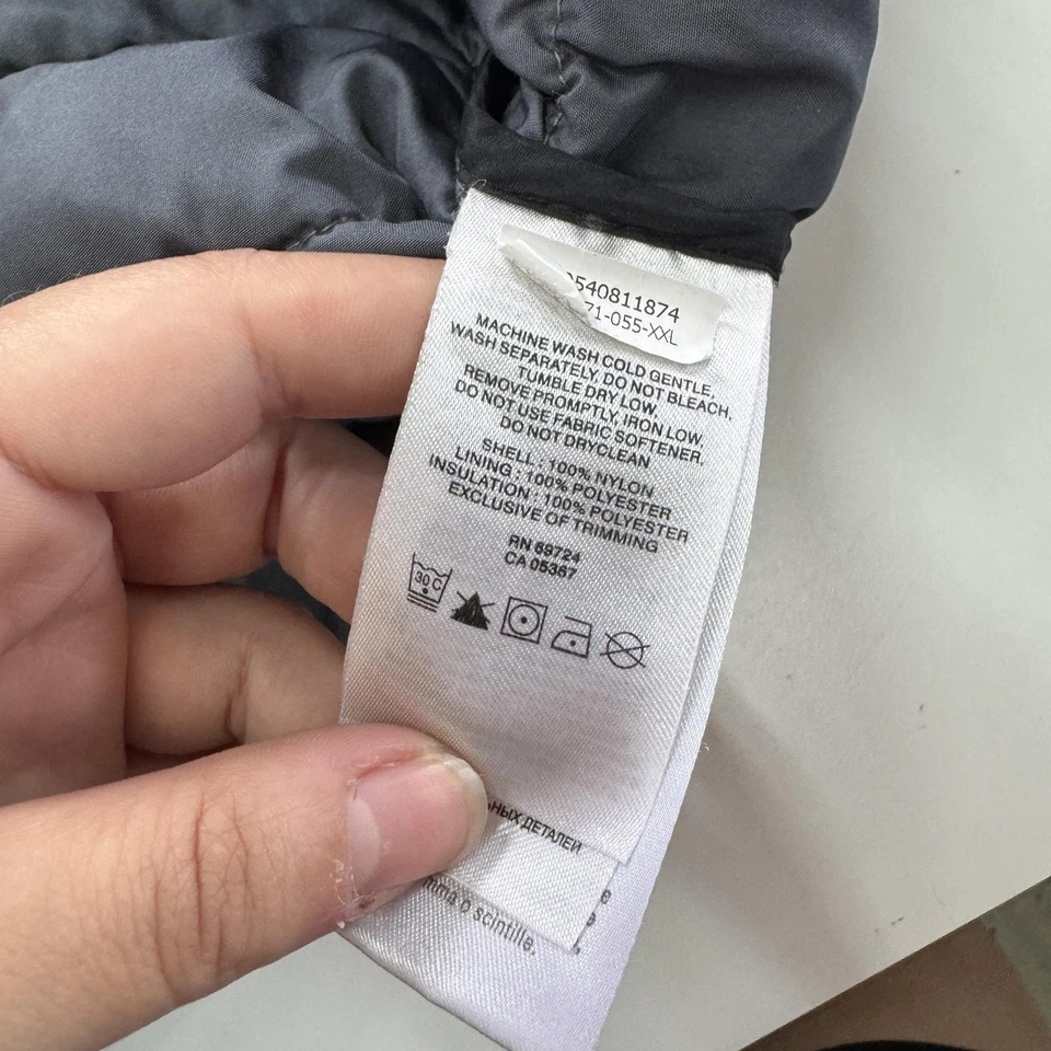 Chaqueta Columbia Puffer Para Hombre 2XL Gris Resistente al Agua Con Capucha Aislante Cremallera Foto 4 de 4