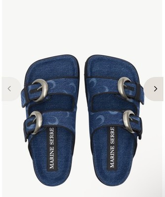 Marine  Serre Moonogram-pattern denim sandals