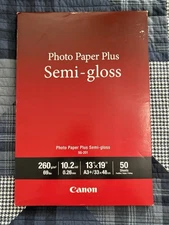 CANON SG-201 PHOTO PAPER PLUS SEMI-GLOSS 13 x 19" 50 Sheets - Brand New Unopened