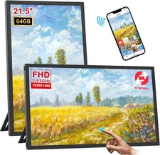 FRAMEO 21.5 inch 64GB Digital Photo Frame IPS Touch Screen  Auto-Rotate