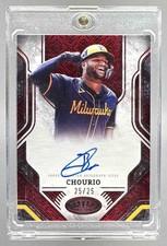 2025 Topps Tier One #PPA-JCH Jackson Chourio Prime Performers Auto Red Foil /25