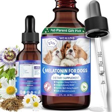 Melatonin for Dogs with L-Theanine  Chamomile  Anxiety Relief  Calming, Relax