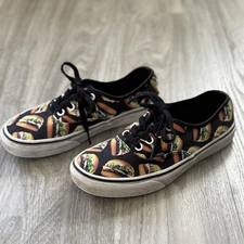 Vans Off The Wall Authentic Late Night Burger 721454 Skate Shoes Black W7 M5.5