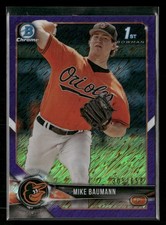2018 Bowman Chrome #BCP217 Mike Baumann Prospects Purple Shimmer Refractor #/655