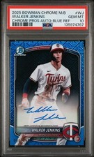 Walker Jenkins 2025 Bowman Chrome Prospects Mega Blue Auto #BMA-WJ /150 PSA 10