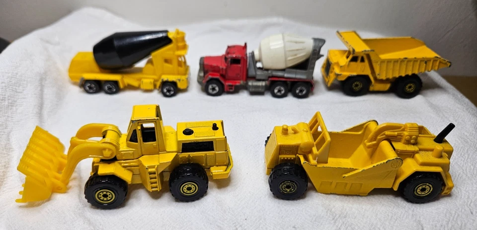 Lote de 5 vehículos de construcción vintage Matchbox y Hot Wheels años 70, 80 fundido a presión Foto 4 de 4