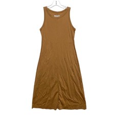Everlane Luxe Cotton Midi Tank Dress Size XXS Minimalist Classic Toasted Coconut