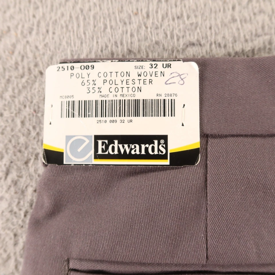 Pantalones de vestir Edwards para hombre 32x28 gris poli algodón tejido gris trabajo carrera NUEVO Foto 4 de 4