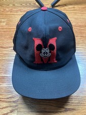 Vintage Goofy  s Hat Co Disney Mickey Mouse Black  Red SnapBack Hat Fresh Caps