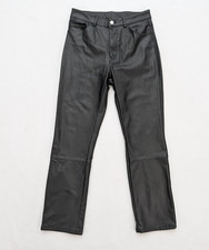 H M Women's Faux Leather Pants Size 6 Black Classic Biker Rock