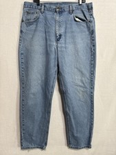 Carhartt Size 38x32 Men  s Relaxed Fit Work Jeans Blue Denim B17-STV Zip Fly