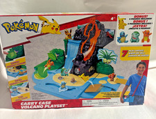 Pokemon Carry Case Volcano Playset Pikachu Squirtle Bulbasaur 4 Figures