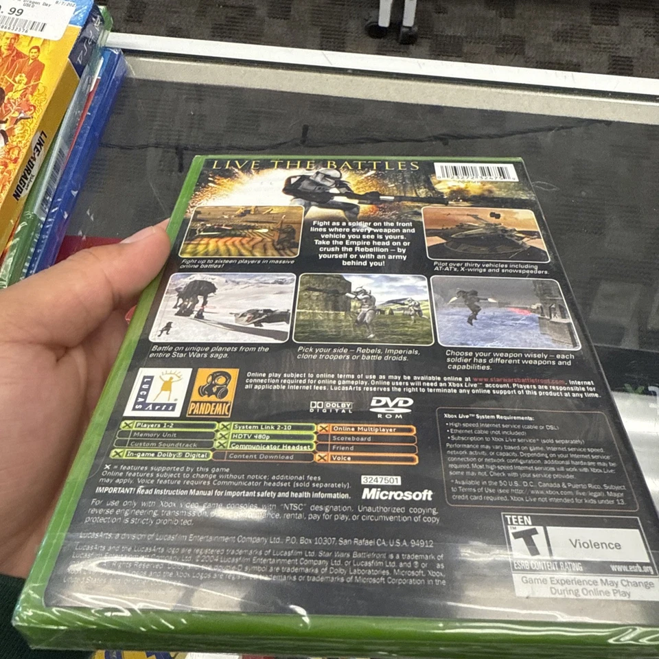 Star Wars Battlefront Xbox Original BRAND NEW Factory SEALED BLACK LABEL RARE - Image 4 of 4