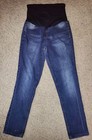 Planet Motherhood L (12/14) Demi Panel Jeans Med Wash Thick Embroidery Stitching — photo 6