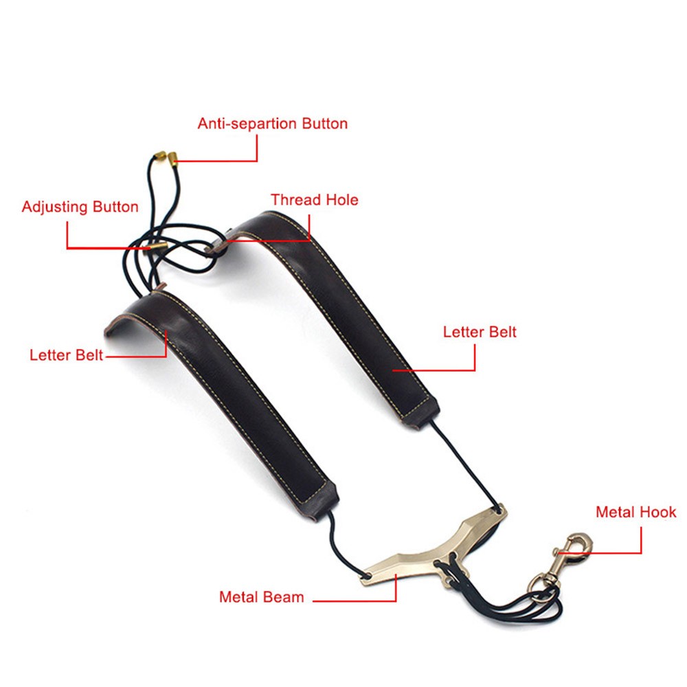 Adjustable Saxophone Shoulder Strap Sax Leather Strap For Alto/Tenor/Soprano Sax