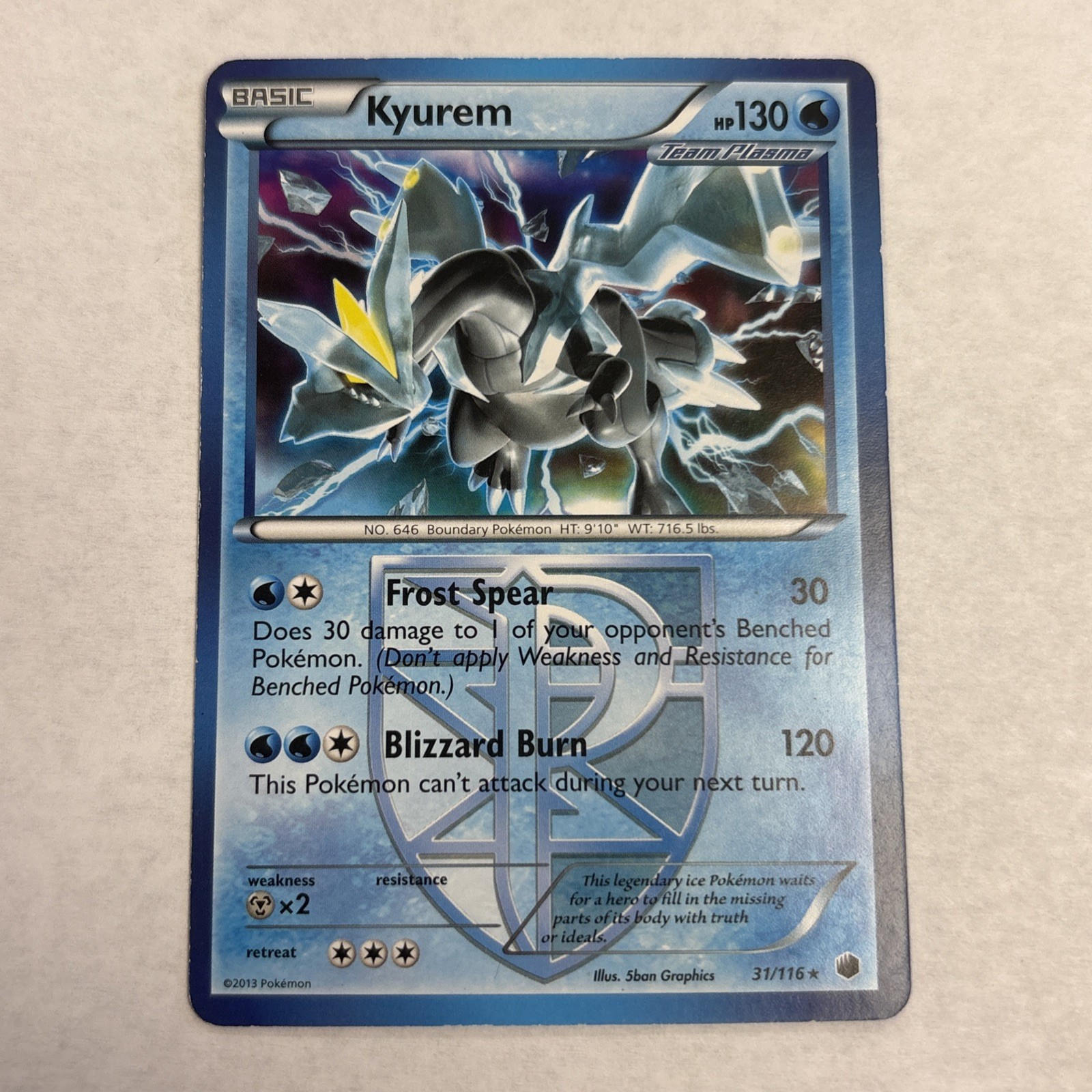 Pokémon TCG Kyurem Plasma Freeze 31/116 Regular Non Holo Card NM Near Mint 2013