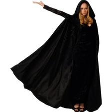 Halloween Umhang Samt Kostüm unisex mittelalterlich Cosplay schwarz