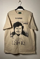 Narcos x Shoe Palace Netflix Shirt Size Large Men “EL Patron” Mugshot Promo