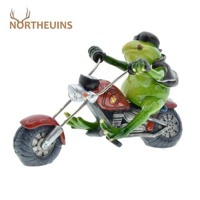 Cowboy Biker Motorrad Figur Harz Frosch moderne Wohndeko USA Schreibtisch Ornamente