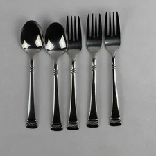 Lot of 5 Cambridge Flatware Dambury Mirror Stainless 3 Salad Forks 2 Teaspoons
