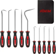 AMM 8PCS Pick and Hook Set, Precision Automotive Car Full Size, Red 