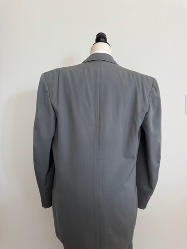 Late 1940s "Style Mart" Mens Vintage Grey Gabardine DB Suit 40R - Picture 3 of 15
