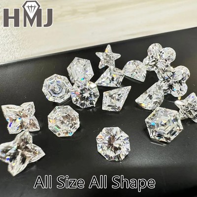 D VVS1 Moissanite Round/Heart/Princess/Assche Cut Stone for DIY Jewelry Making