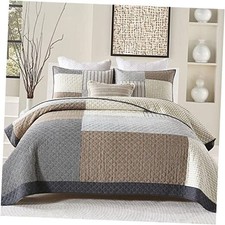 Quilts Queen Size - Queen Quilt Bedspread, 100 Queen 90"x98" Brown/Beige/Gray