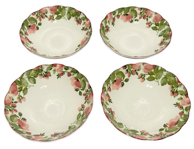 Set of 4 Nikko Tableware Precious Floral Cereal Bowls 6 1/2'' Japan