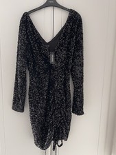 Brand New Ladies Black Dress from Boohoo - Size 16