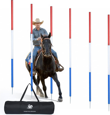 6 Pcs 6FT Pole Bending Poles for Horses, Adjustable Equestrian Sports Training E