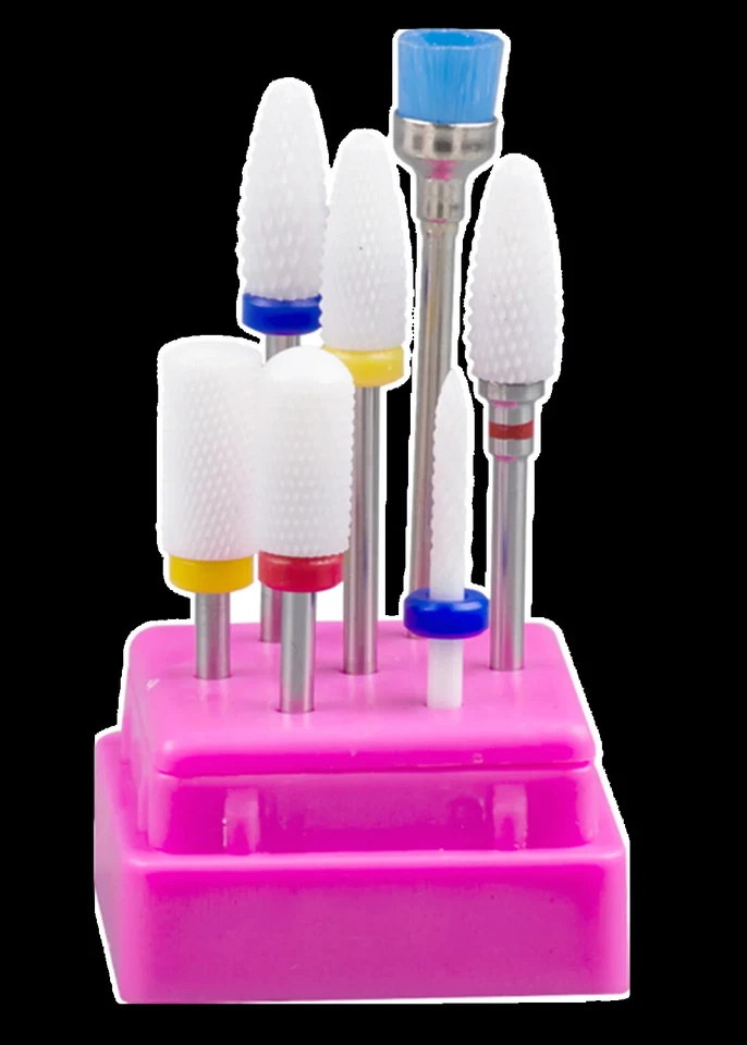 7 Pcs Nail Art Tungsten Steel Milling Cutter Set Ceramic Nail Drill Bit Electric - Image 3 of 4