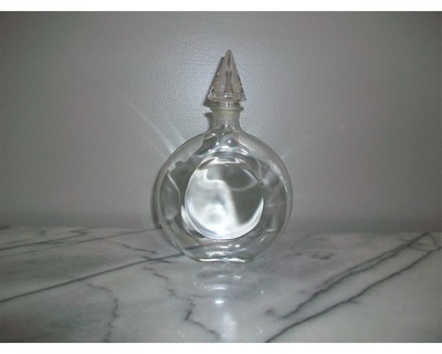 Vintage Guerlain Empty Round Glass Perfume Bottle 7.5''  6 oz No Labels France