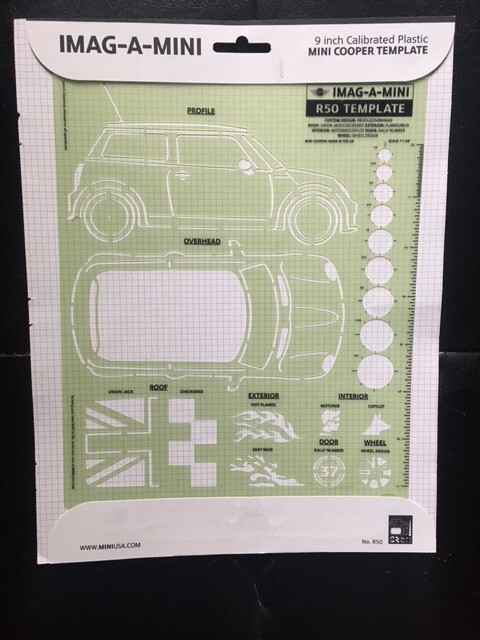Mini Cooper Imag-A-Mini 9-inch Calibrated Plastic Template Rare Promotional Ad