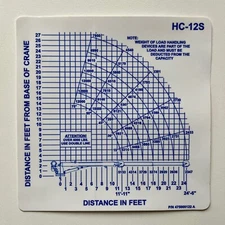 Auto Crane 475000122, Load Chart Decal for HC-12S Cranes