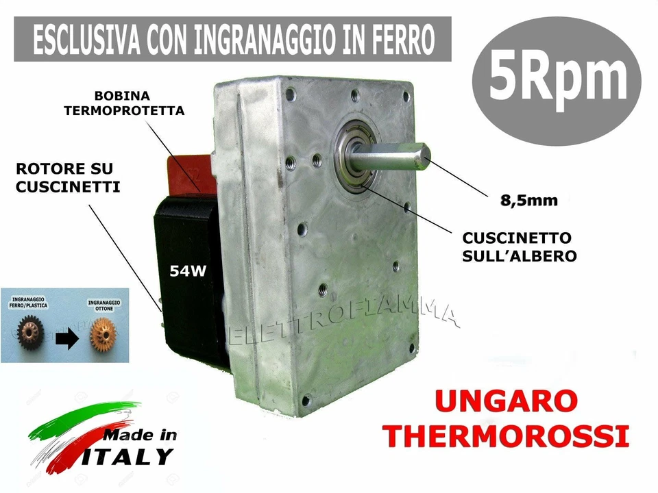 YES MOTORE MOTORIDUTTORE STUFA PELLET KENTA 5RPM K9177302 k9177303 K9177310 K9177309