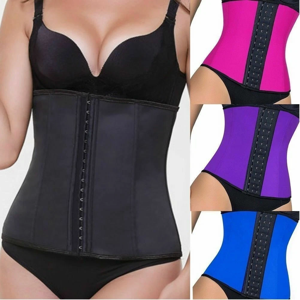 Waist Trainer Womens Latex Cincher Corset Training Shapewear Shaper Black  Nude