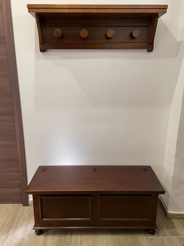 CASSAPANCA BAULE CONTENITORE NOCE SCURO ARTE POVERA CLASSICO - Photo 2 sur 7