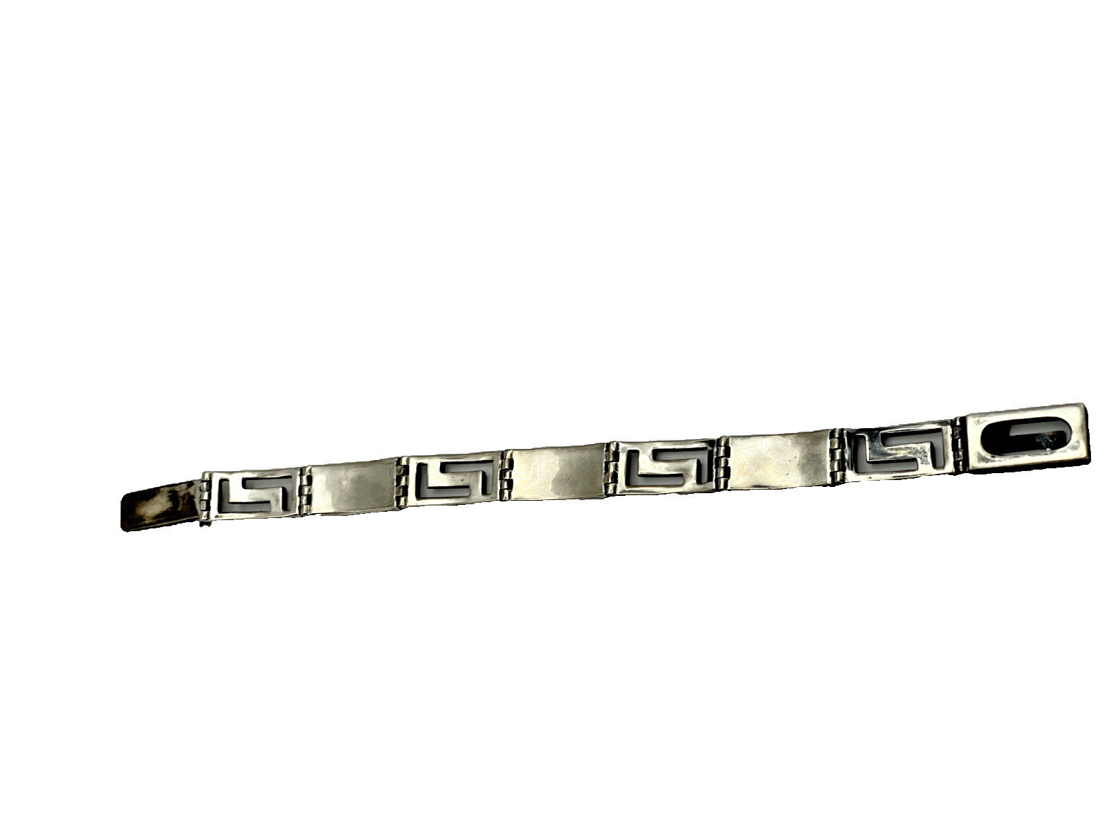 Sterling Silver 925 Split Abstract Square Link Br… - image 5