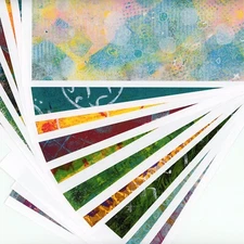 High Quality Prints Of Painted Collage Paper, Green Brown Mixed Sizes 20 Designs