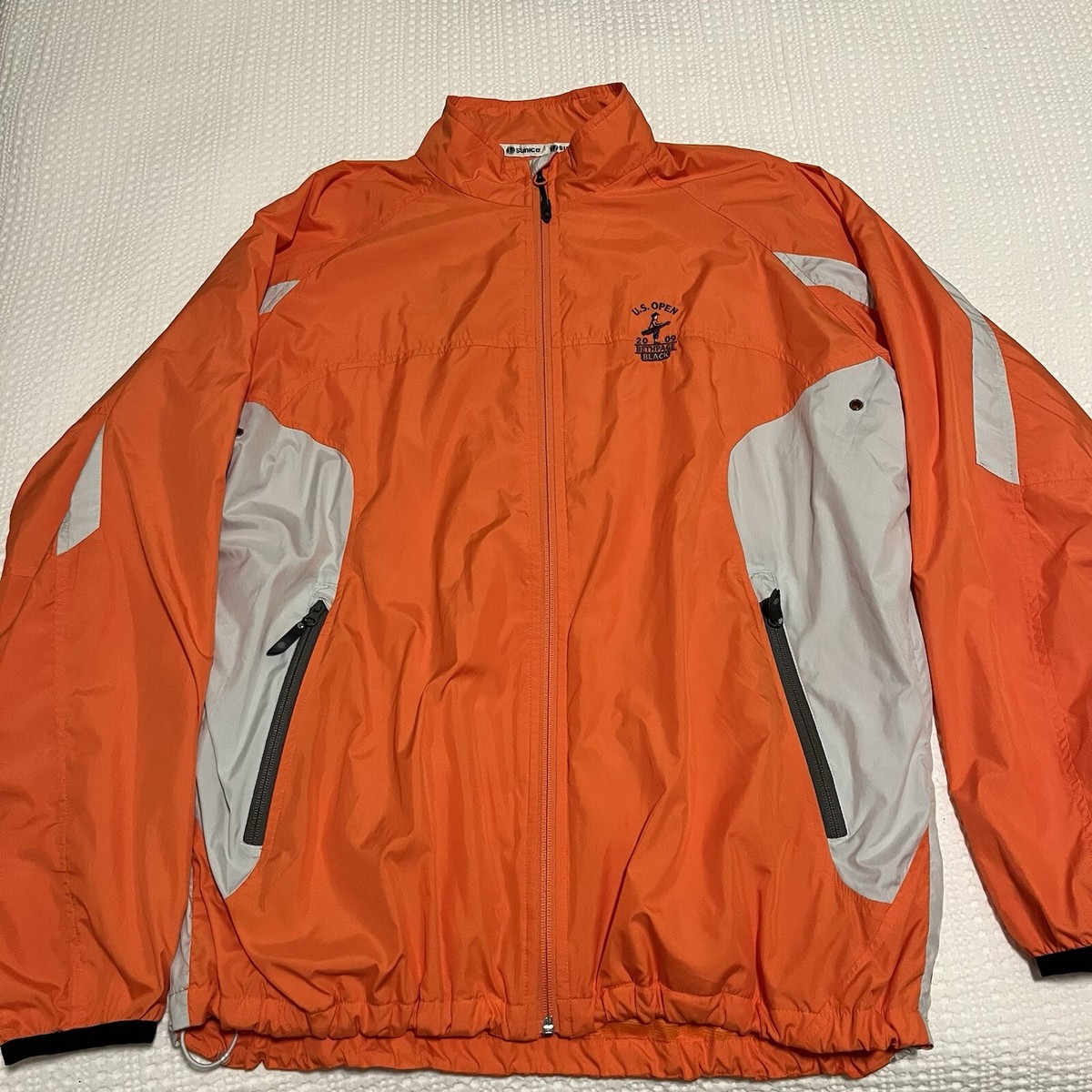 Mens Orange Windbreaker Golf Jacket XL Sunice Weather Bethpage US