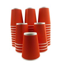 Heyiwell 12 oz Insulated Ripple Paper Coffee Cup 500 Pack Disposable Coffee C...