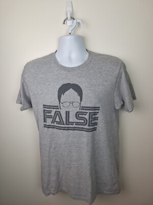 Mens The office FALSE T Shirt Size Medium Gray Short Sleeve Ripple Junction